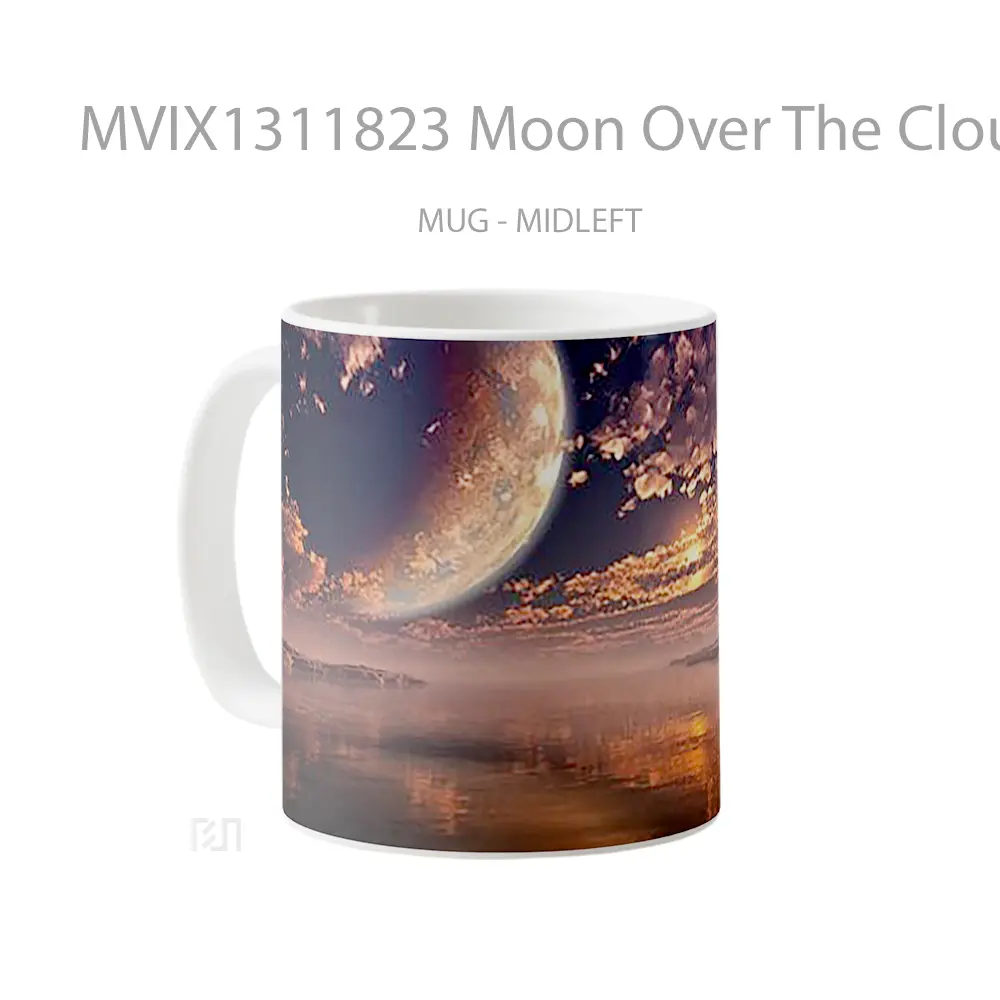 Mug Moon Over The Clouds At Sunset Gelas Pemandangan Alam - All-side / Desain