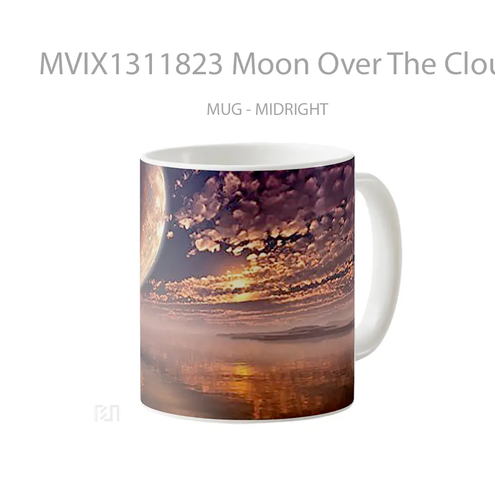 Mug Moon Over The Clouds At Sunset Gelas Pemandangan Alam - All-side / Desain