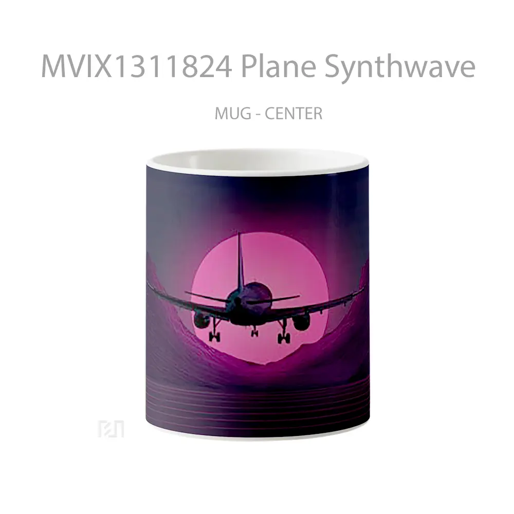 Mug Plane Synthwave Gelas Keramik Unik