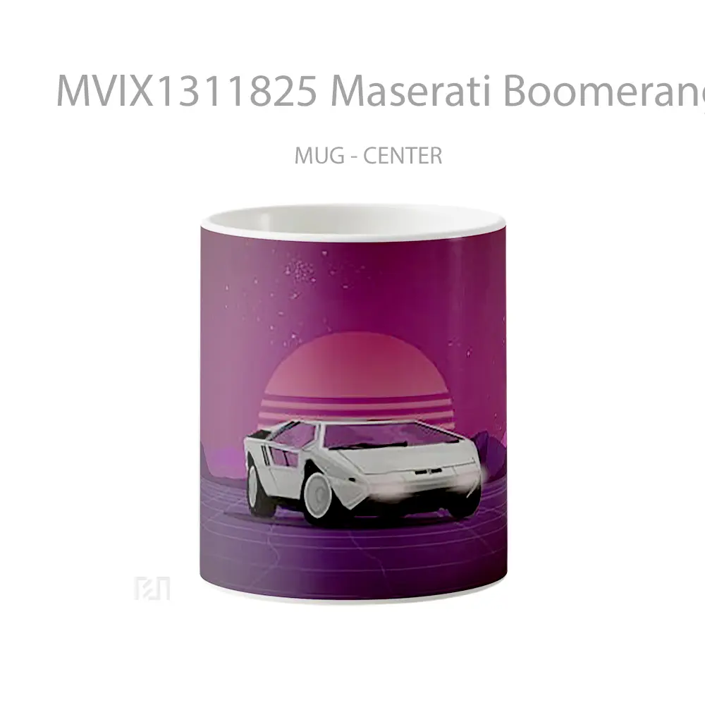 Mug Maserati Boomerang Synthwave Gelas Keramik Unik