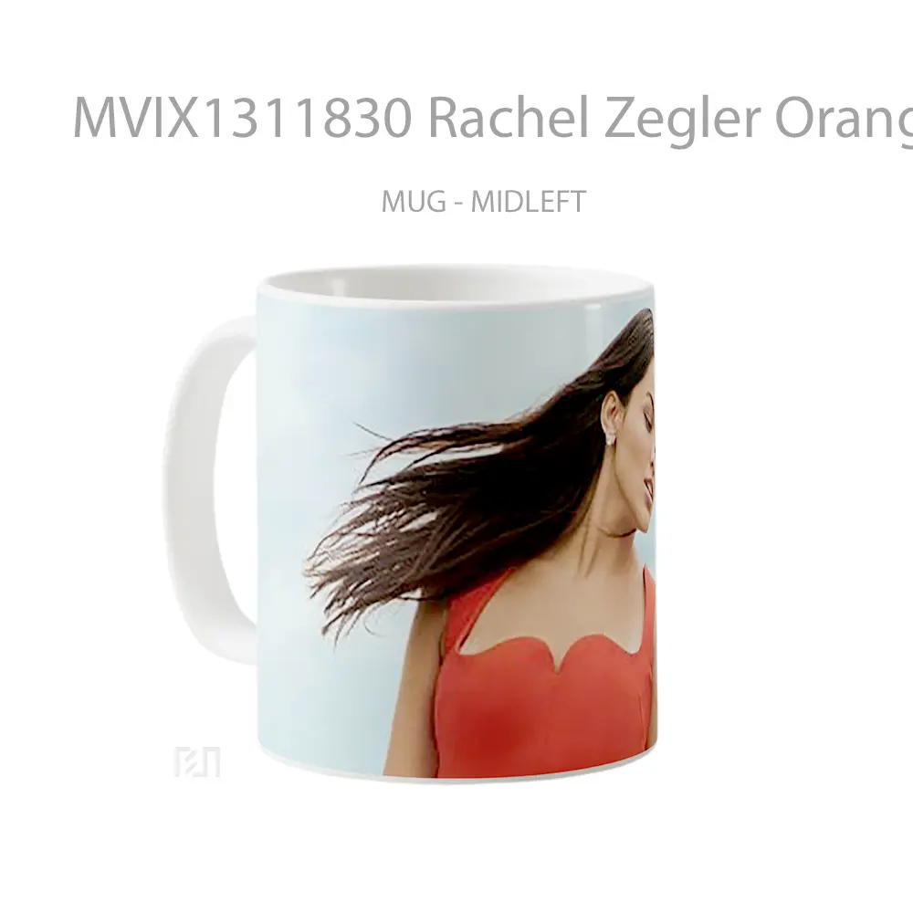 Mug Rachel Zegler Orange Dress Gelas Keramik Unik - All-side / Desain