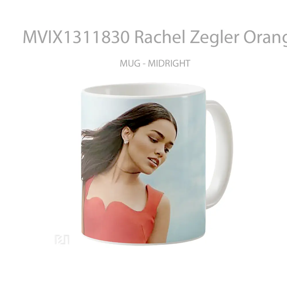 Mug Rachel Zegler Orange Dress Gelas Keramik Unik - All-side / Desain