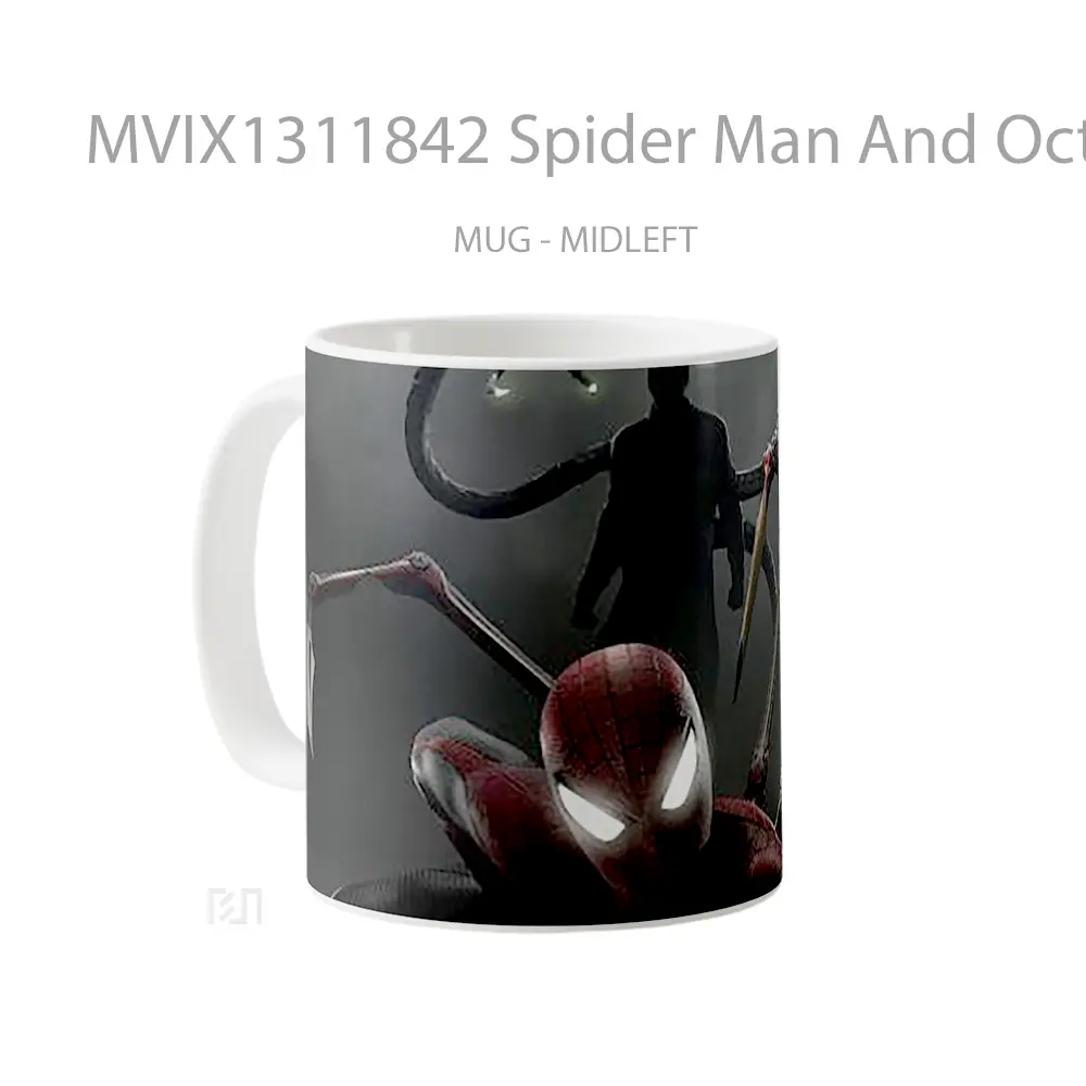 Mug Spider Man And Octopus Gelas Superhero - All-side / Desain