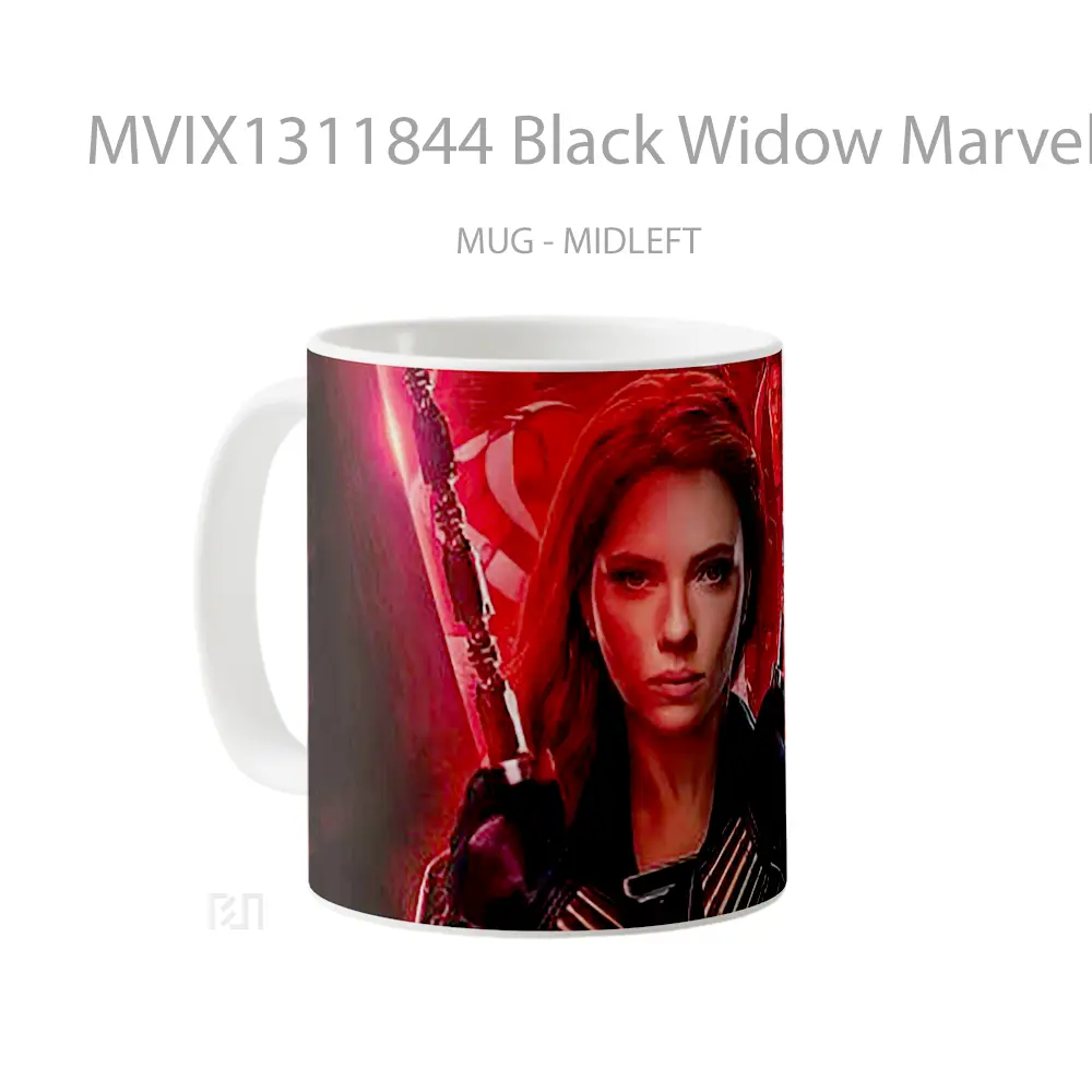 Mug Black Widow Marvel Studios Gelas Superhero - All-side / Desain
