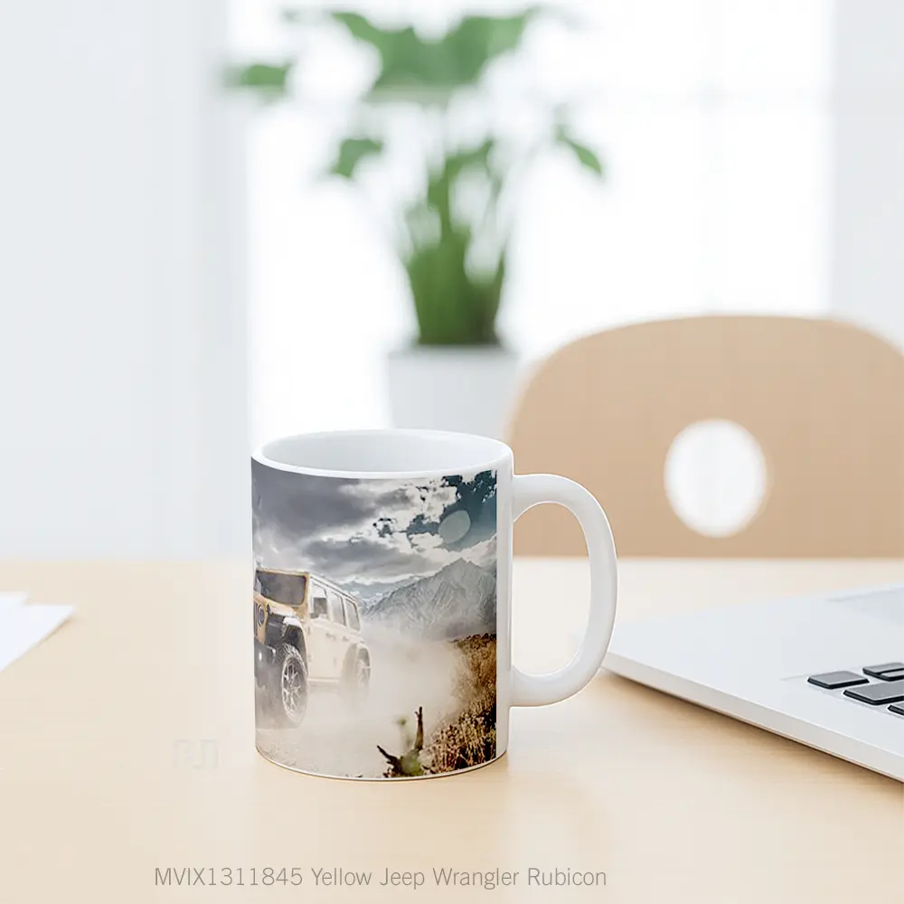 Mug Yellow Jeep Wrangler Rubicon Cangkir Mobil - All-side / Desain