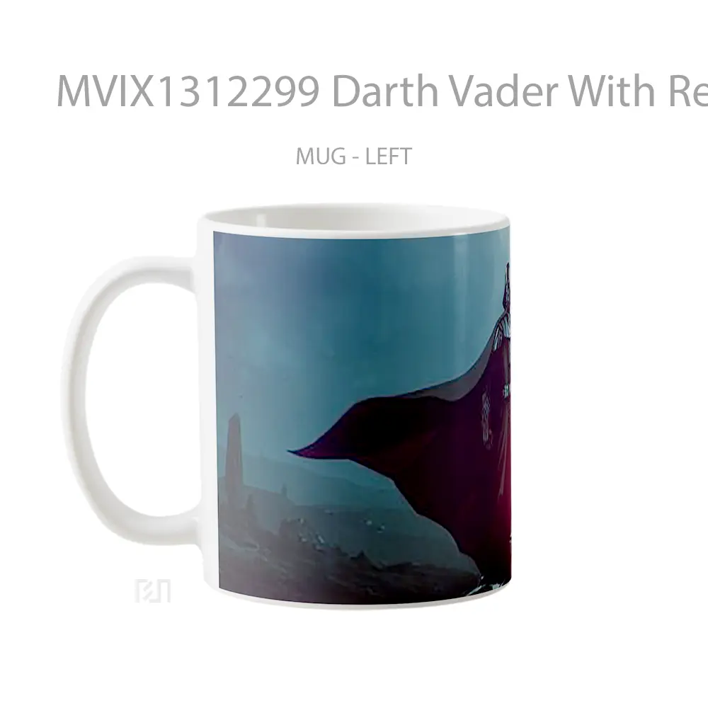Mug Darth Vader With Red Lighsaber Gelas Star Wars - All-side / Desain