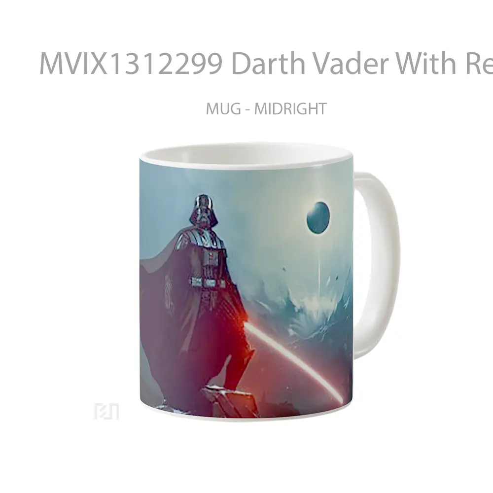 Mug Darth Vader With Red Lighsaber Gelas Star Wars - All-side / Desain