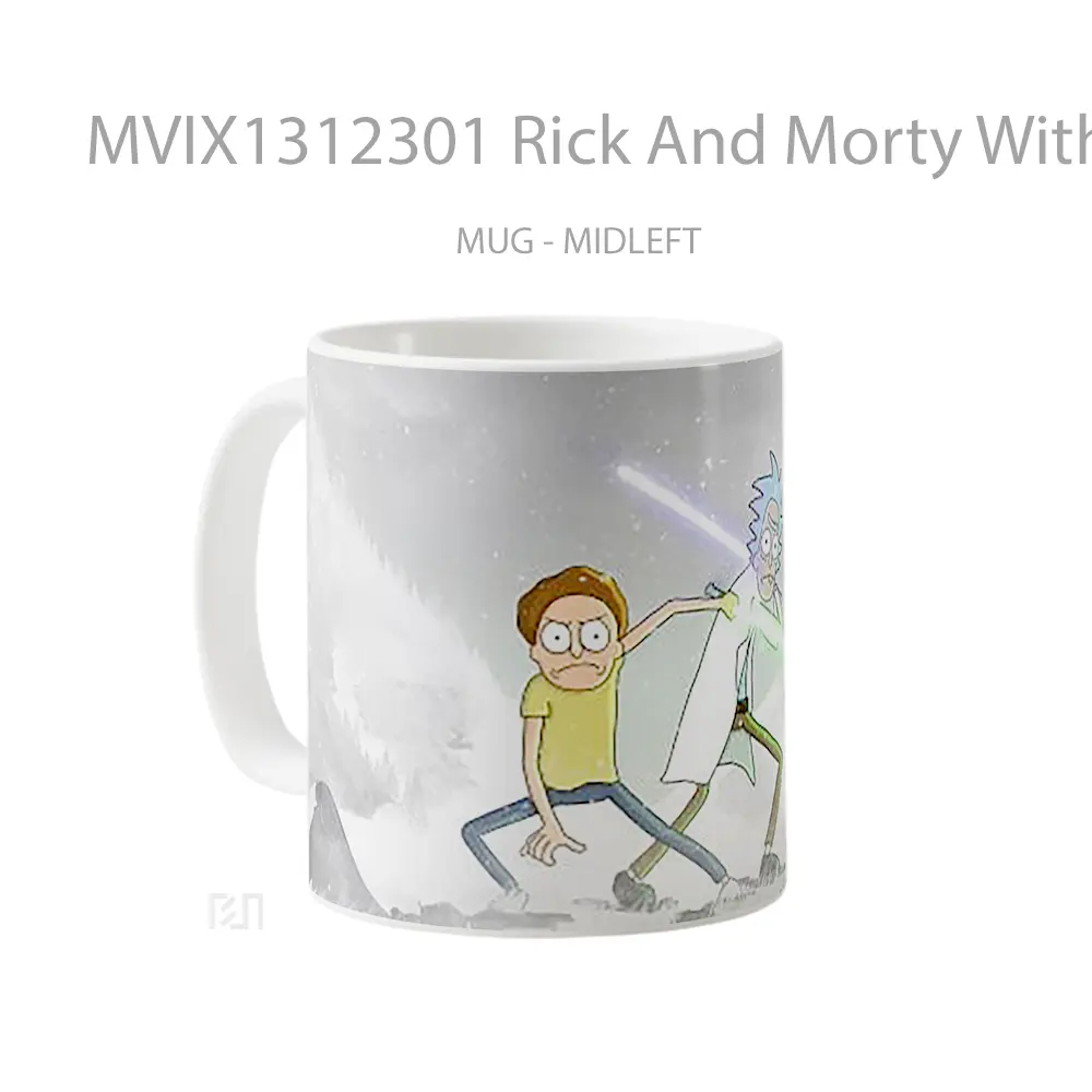 Mug Rick And Morty With Lightsaber Gelas Kartun - All-side / Desain