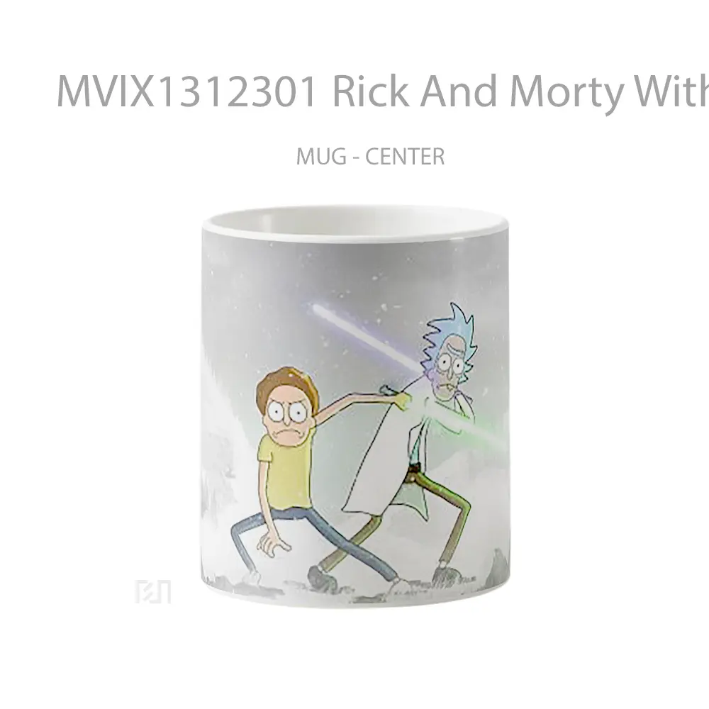 Mug Rick And Morty With Lightsaber Gelas Kartun