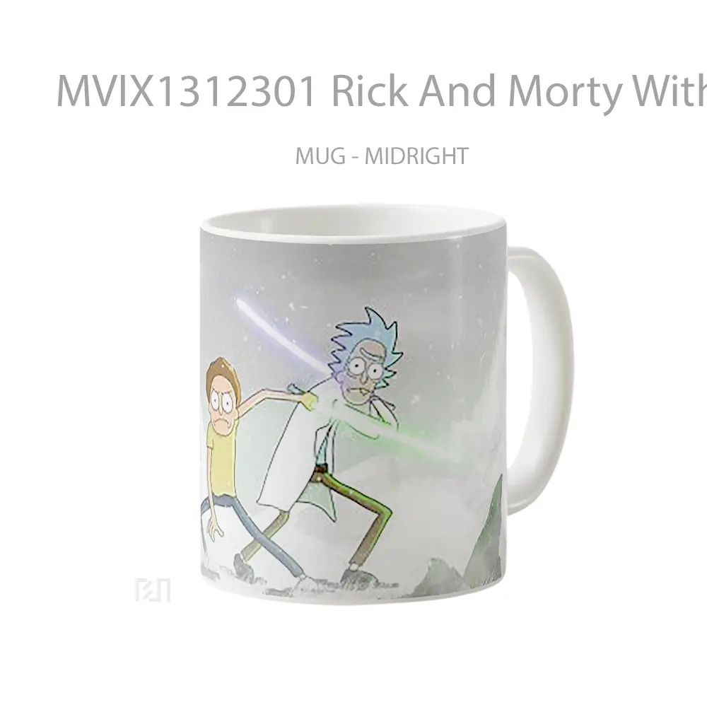 Mug Rick And Morty With Lightsaber Gelas Kartun - All-side / Desain