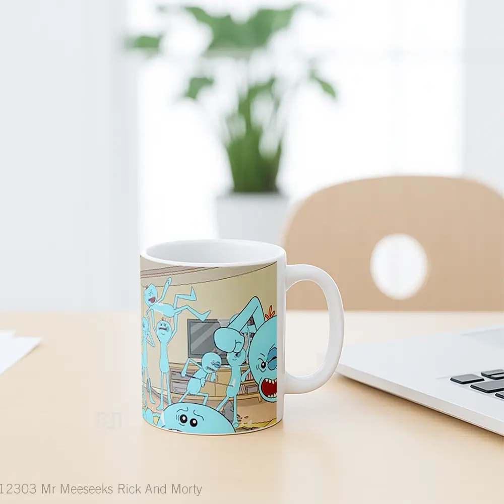 Mug Mr Meeseeks Rick And Morty Gelas Kartun - All-side / Desain