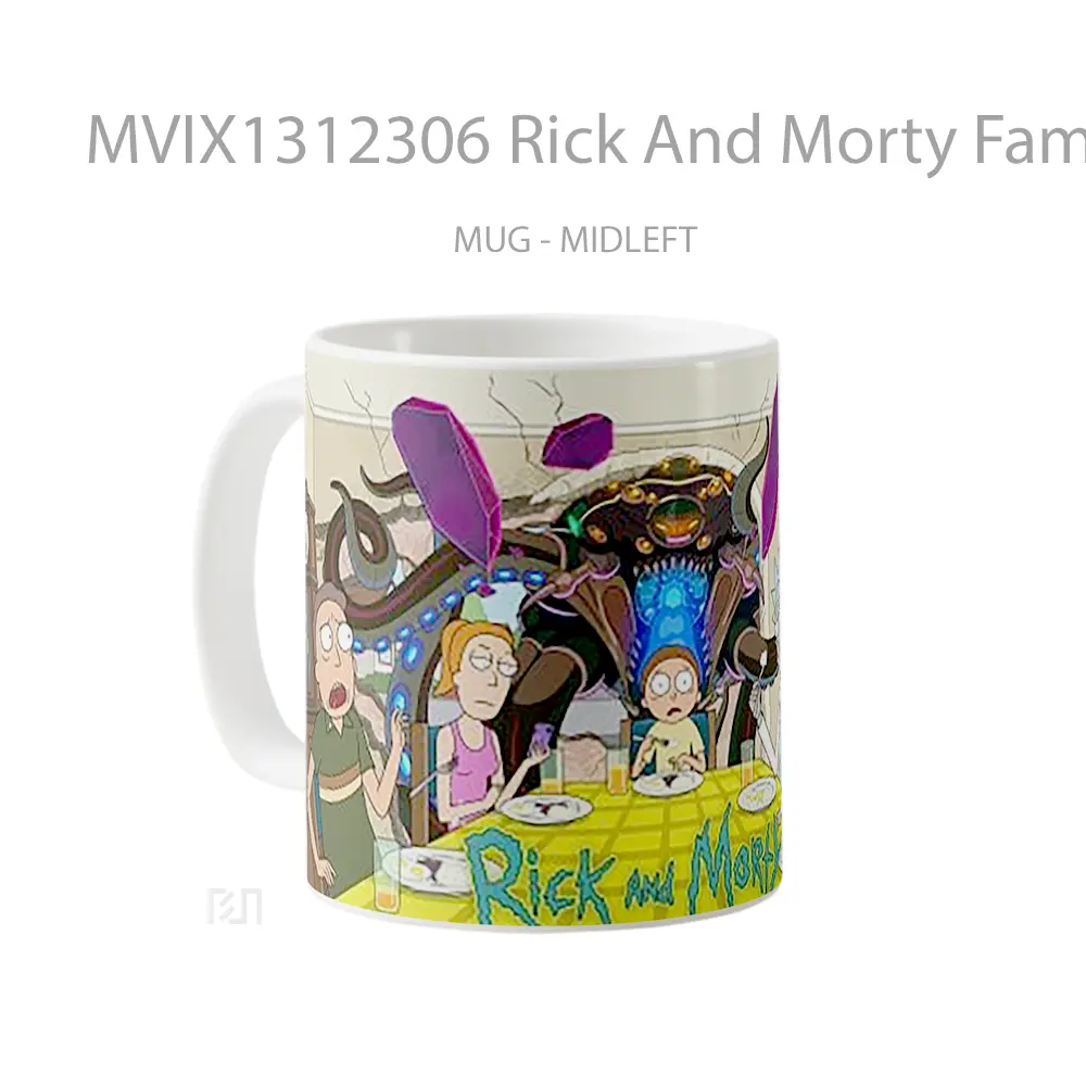 Mug Rick And Morty Family Gelas Kartun - All-side / Desain