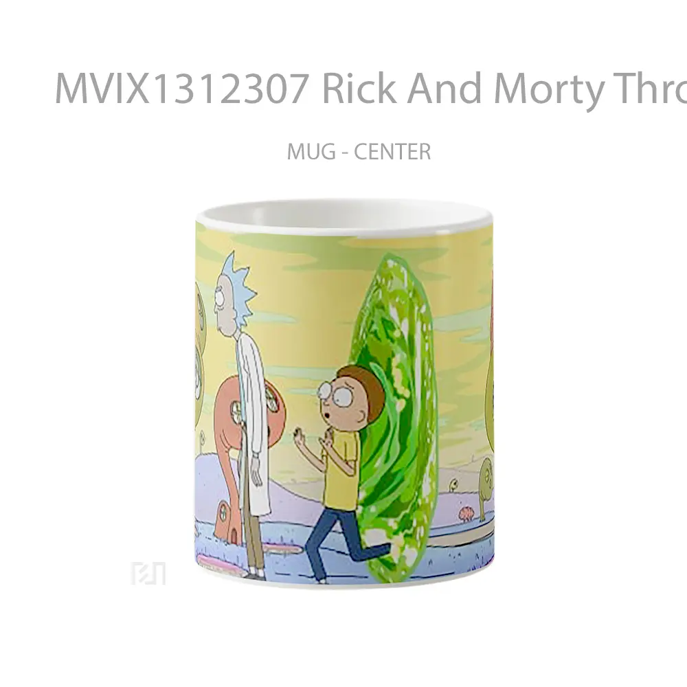Mug Rick And Morty Through Portal Gelas Kartun