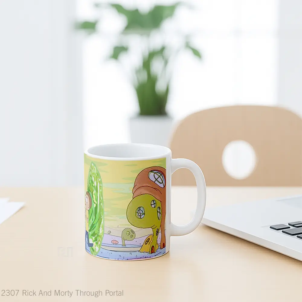 Mug Rick And Morty Through Portal Gelas Kartun - All-side / Desain