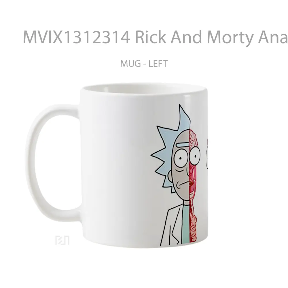 Mug Rick And Morty Anatomy Gelas Kartun - All-side / Desain