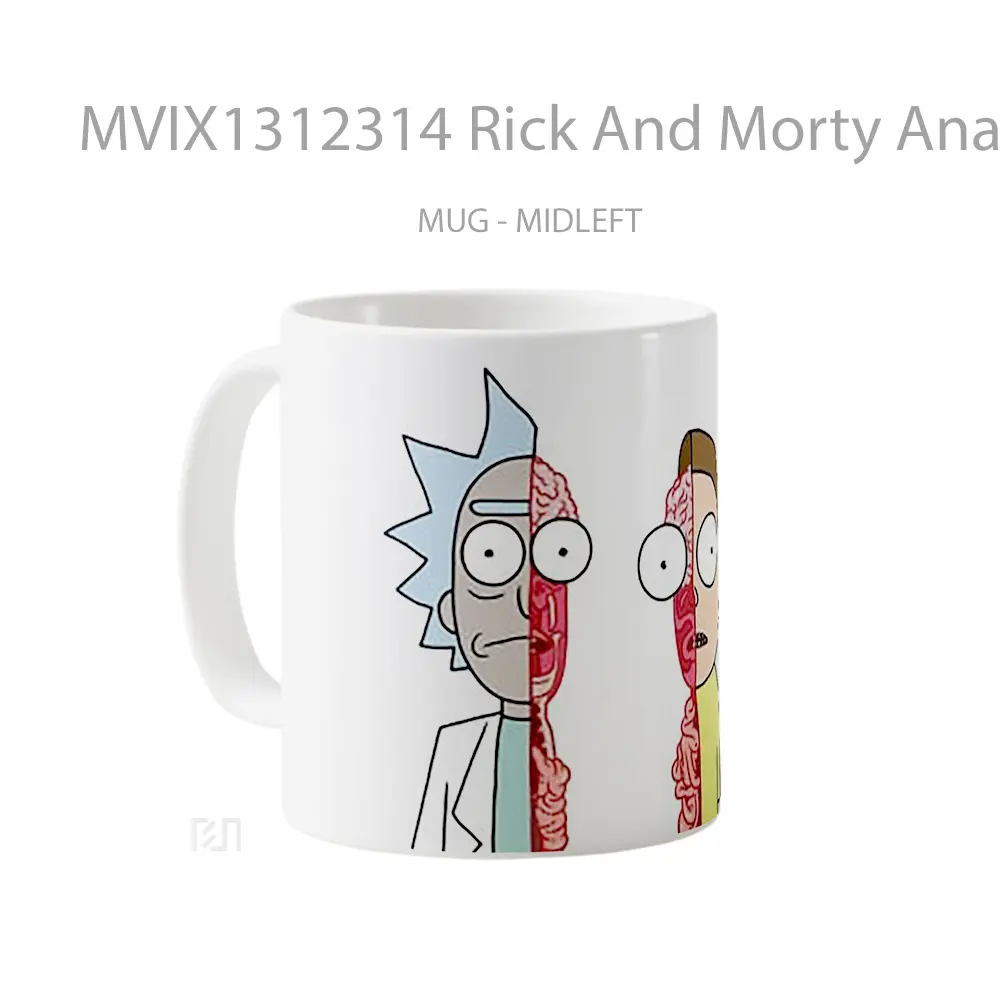 Mug Rick And Morty Anatomy Gelas Kartun - All-side / Desain