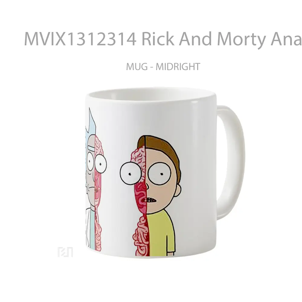 Mug Rick And Morty Anatomy Gelas Kartun - All-side / Desain