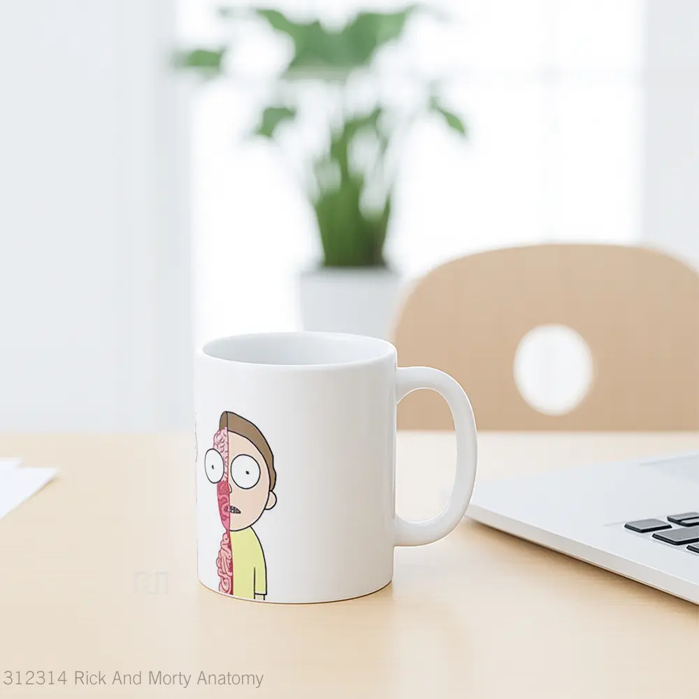 Mug Rick And Morty Anatomy Gelas Kartun - All-side / Desain