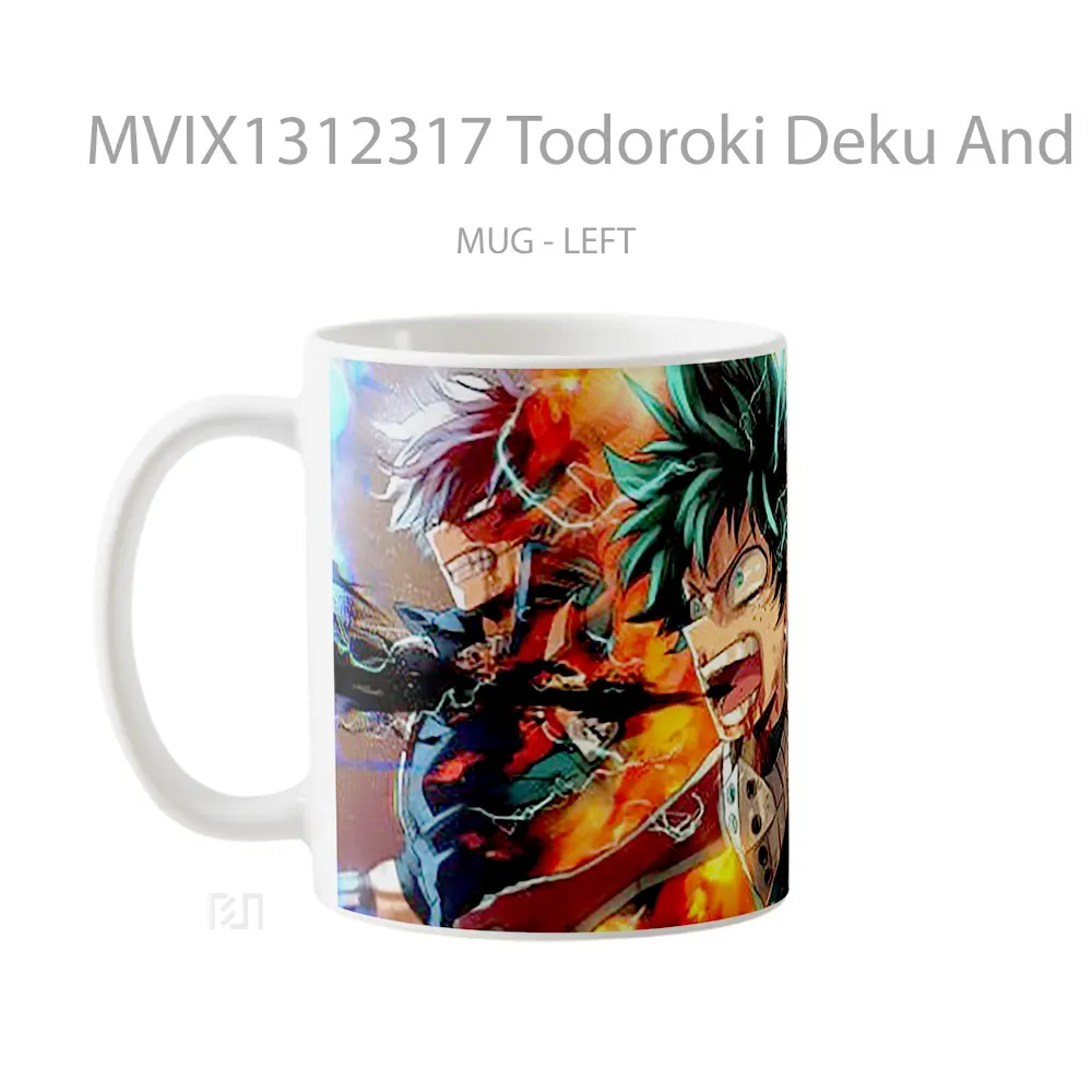 Mug Todoroki Deku And Bakugo Gelas Keramik Unik - All-side / Desain