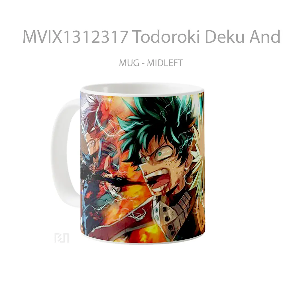 Mug Todoroki Deku And Bakugo Gelas Keramik Unik - All-side / Desain