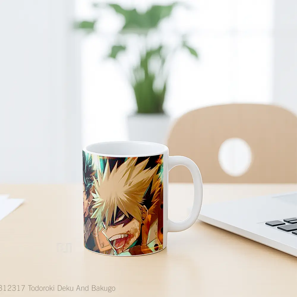 Mug Todoroki Deku And Bakugo Gelas Keramik Unik - All-side / Desain