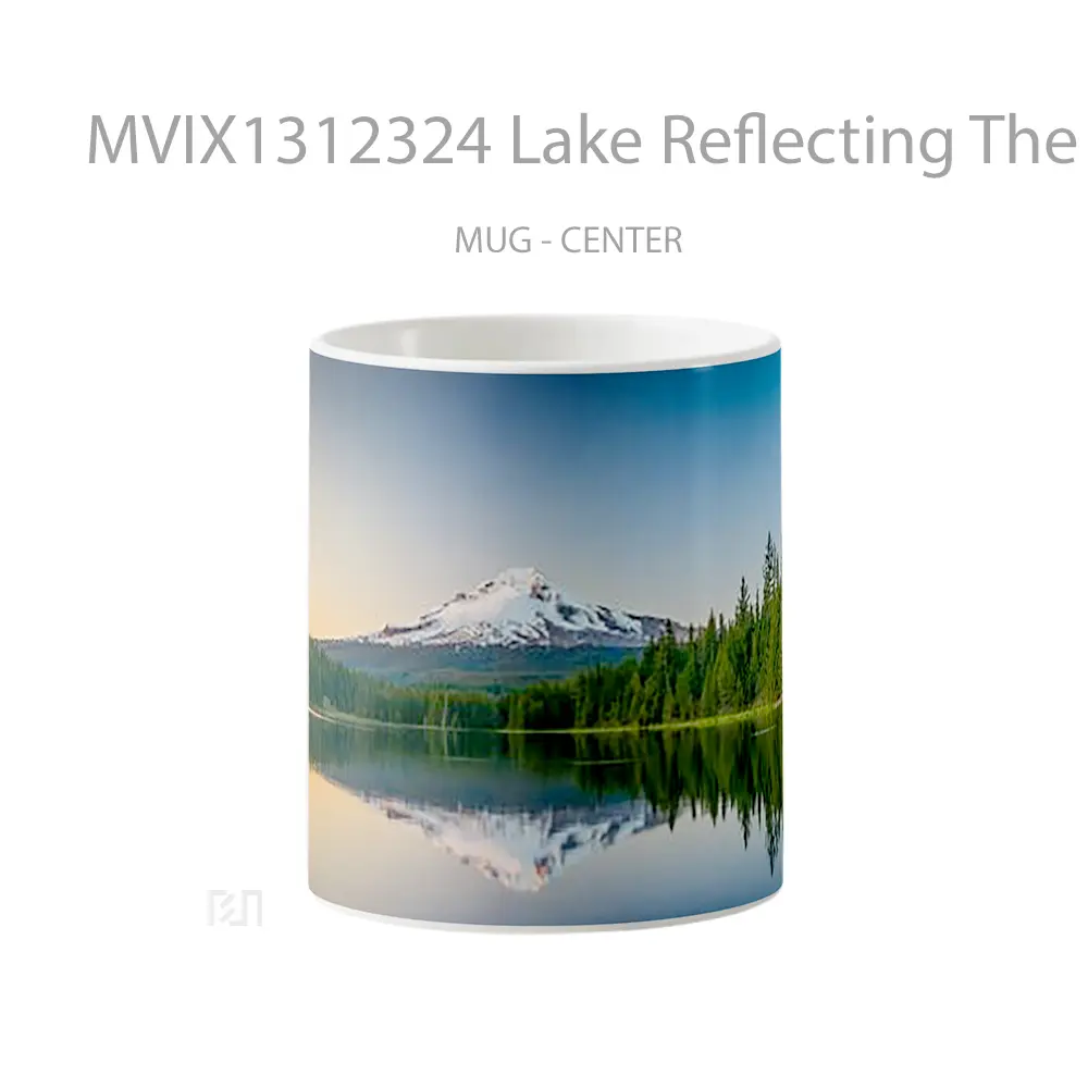 Mug Lake Reflecting The Mountains And The Forest Gelas Pemandangan Alam