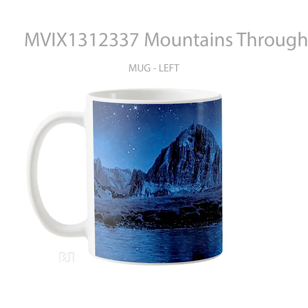 Mug Mountains Through Blue Light Gelas Pemandangan Alam - All-side / Desain