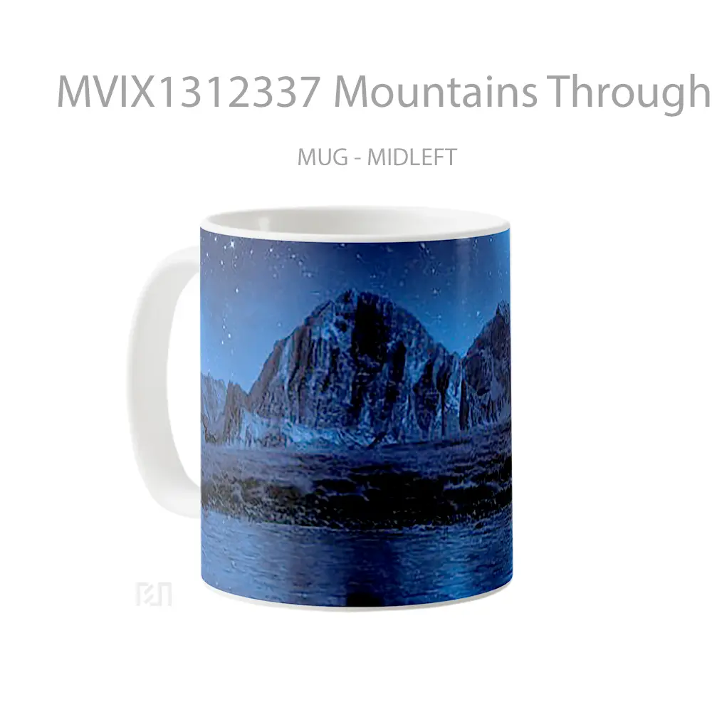 Mug Mountains Through Blue Light Gelas Pemandangan Alam - All-side / Desain