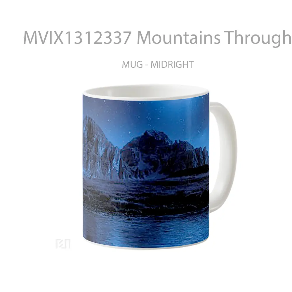 Mug Mountains Through Blue Light Gelas Pemandangan Alam - All-side / Desain