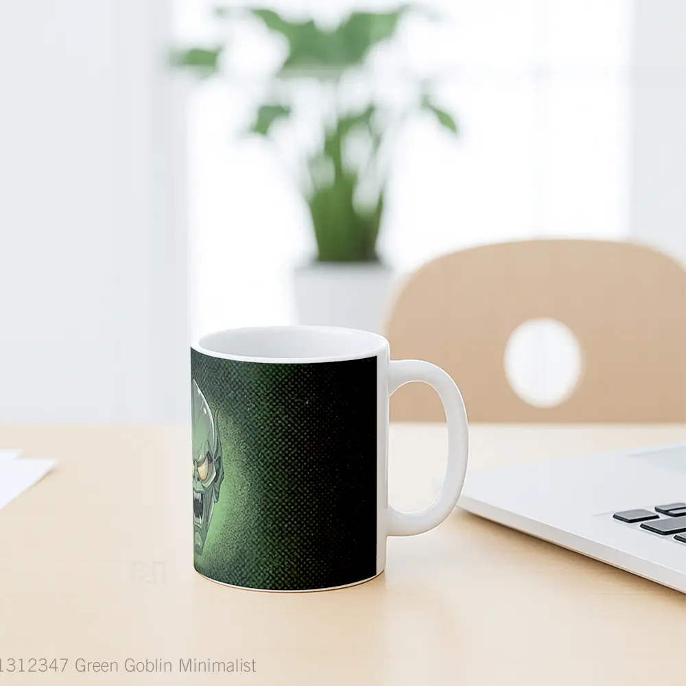 Mug Green Goblin Minimalist Gelas Seni Modern - All-side / Desain
