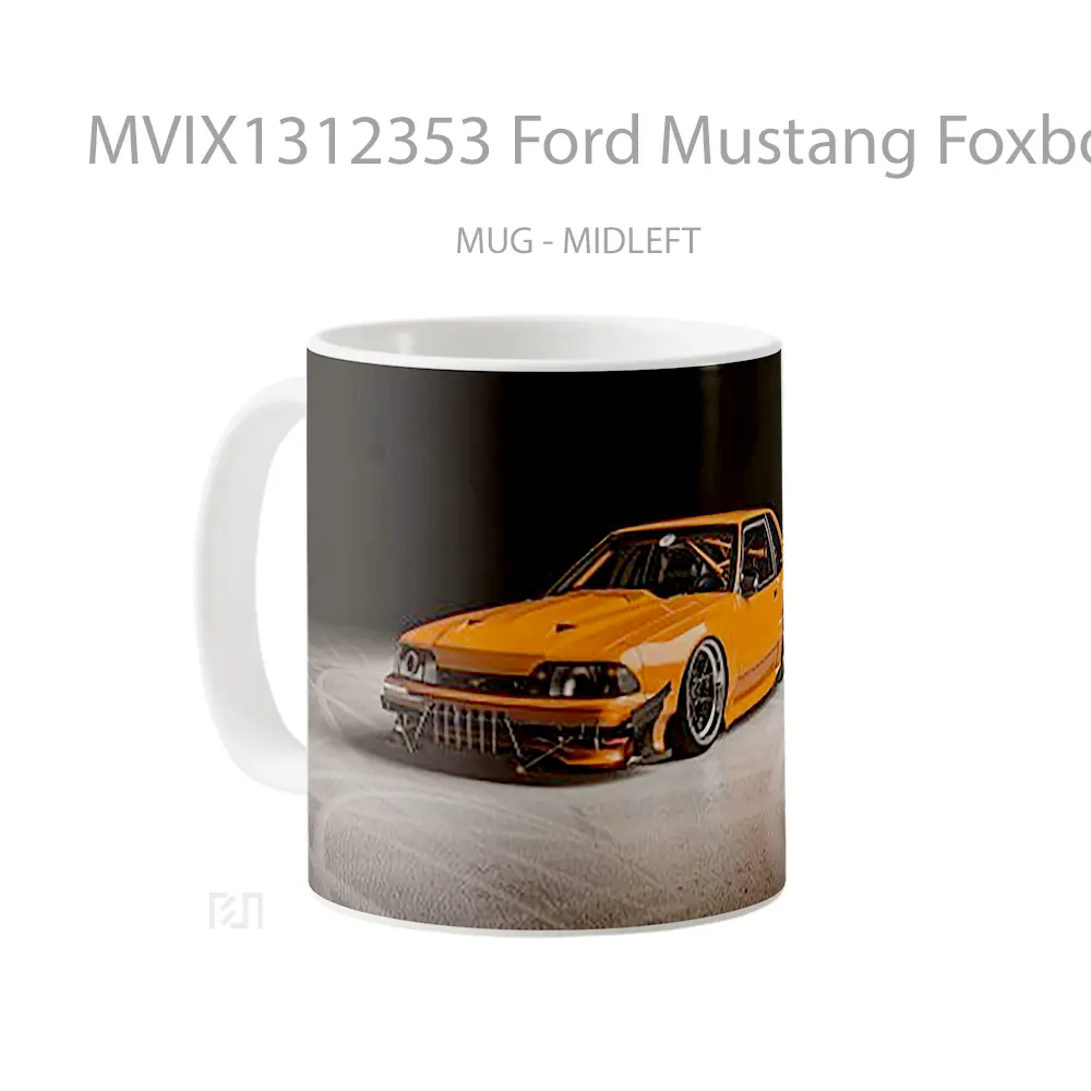 Mug Ford Mustang Foxbody Cangkir Mobil - All-side / Desain
