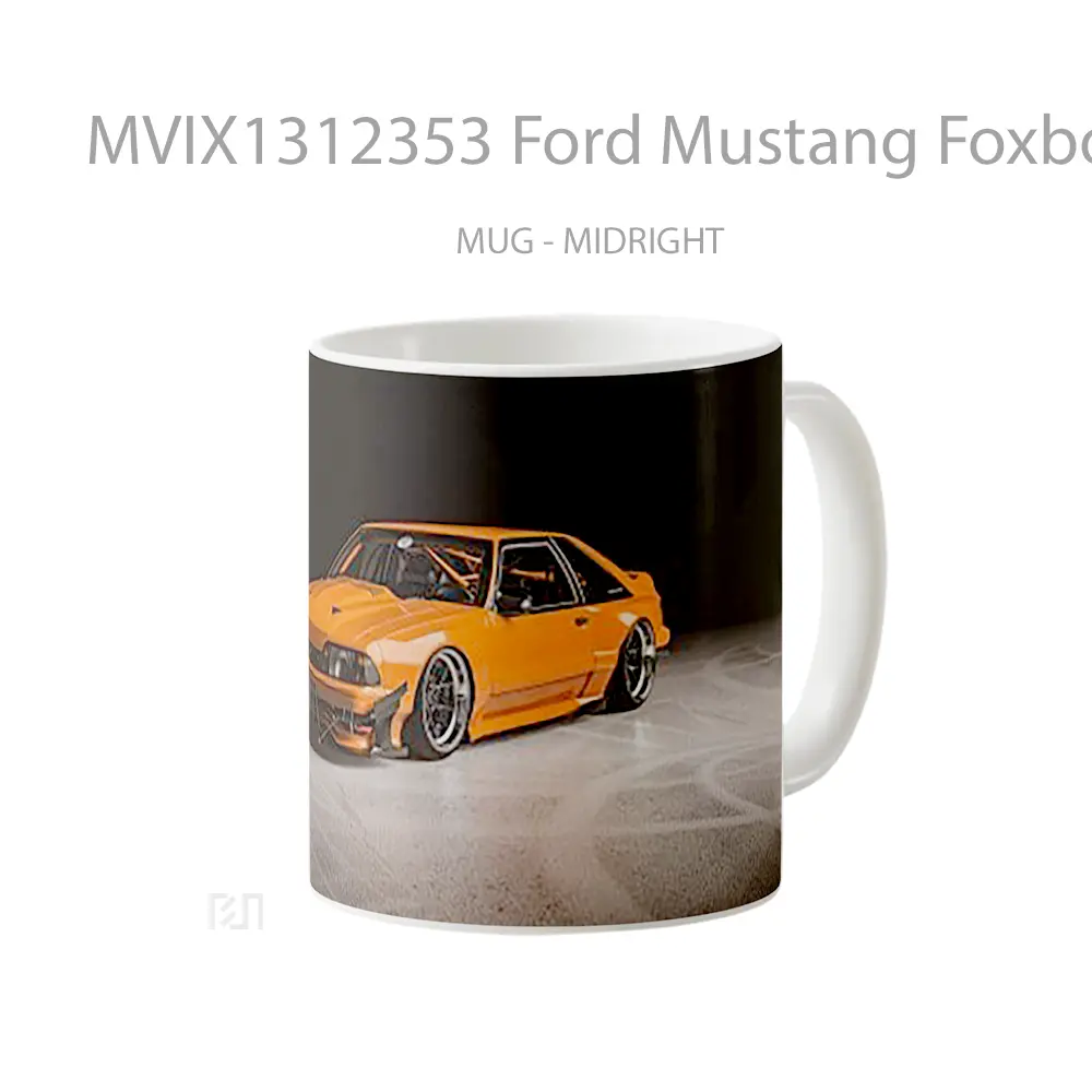 Mug Ford Mustang Foxbody Cangkir Mobil - All-side / Desain
