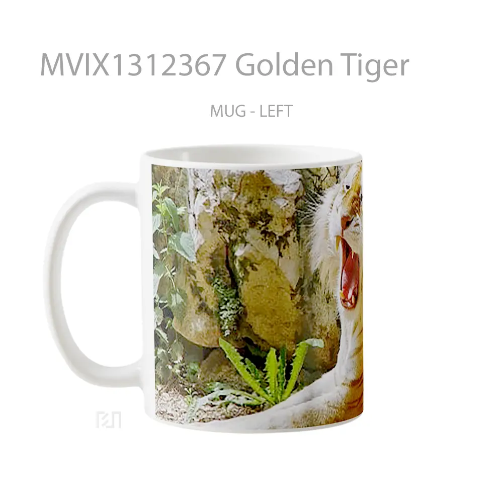 Mug Golden Tiger Gelas Hewan Lucu - All-side / Desain