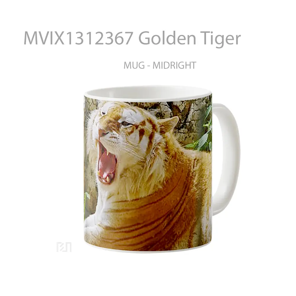 Mug Golden Tiger Gelas Hewan Lucu - All-side / Desain