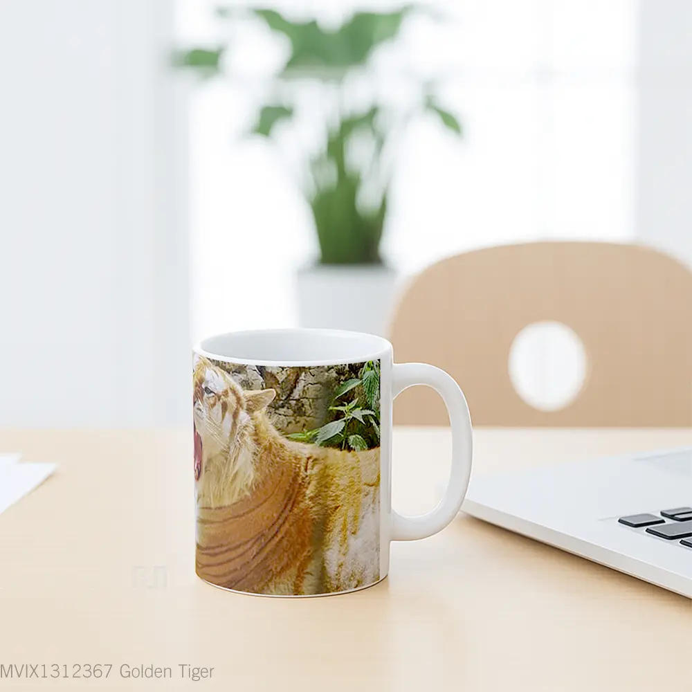 Mug Golden Tiger Gelas Hewan Lucu - All-side / Desain
