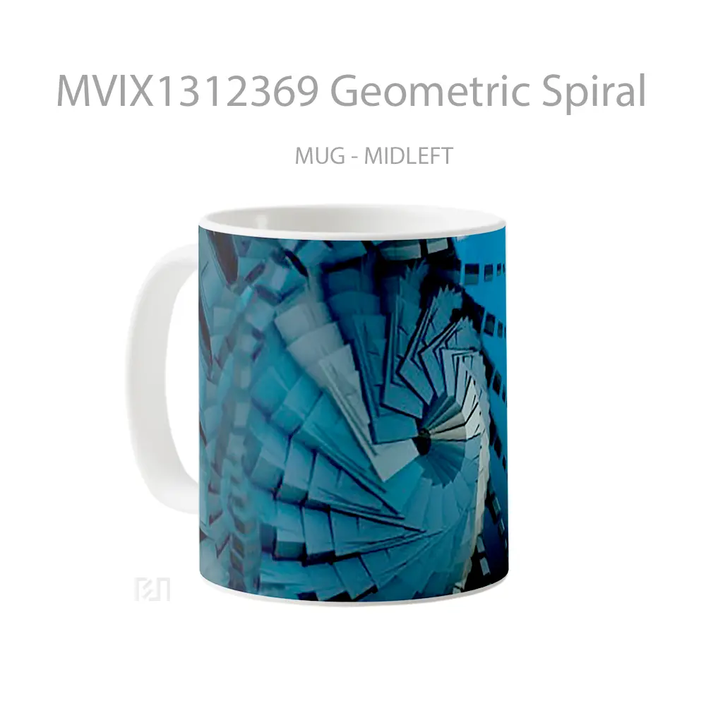 Mug Geometric Spiral Gelas Seni Modern - All-side / Desain