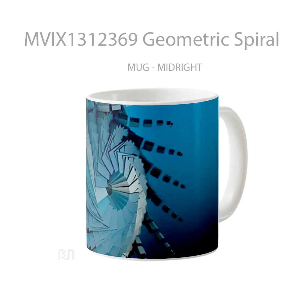 Mug Geometric Spiral Gelas Seni Modern - All-side / Desain