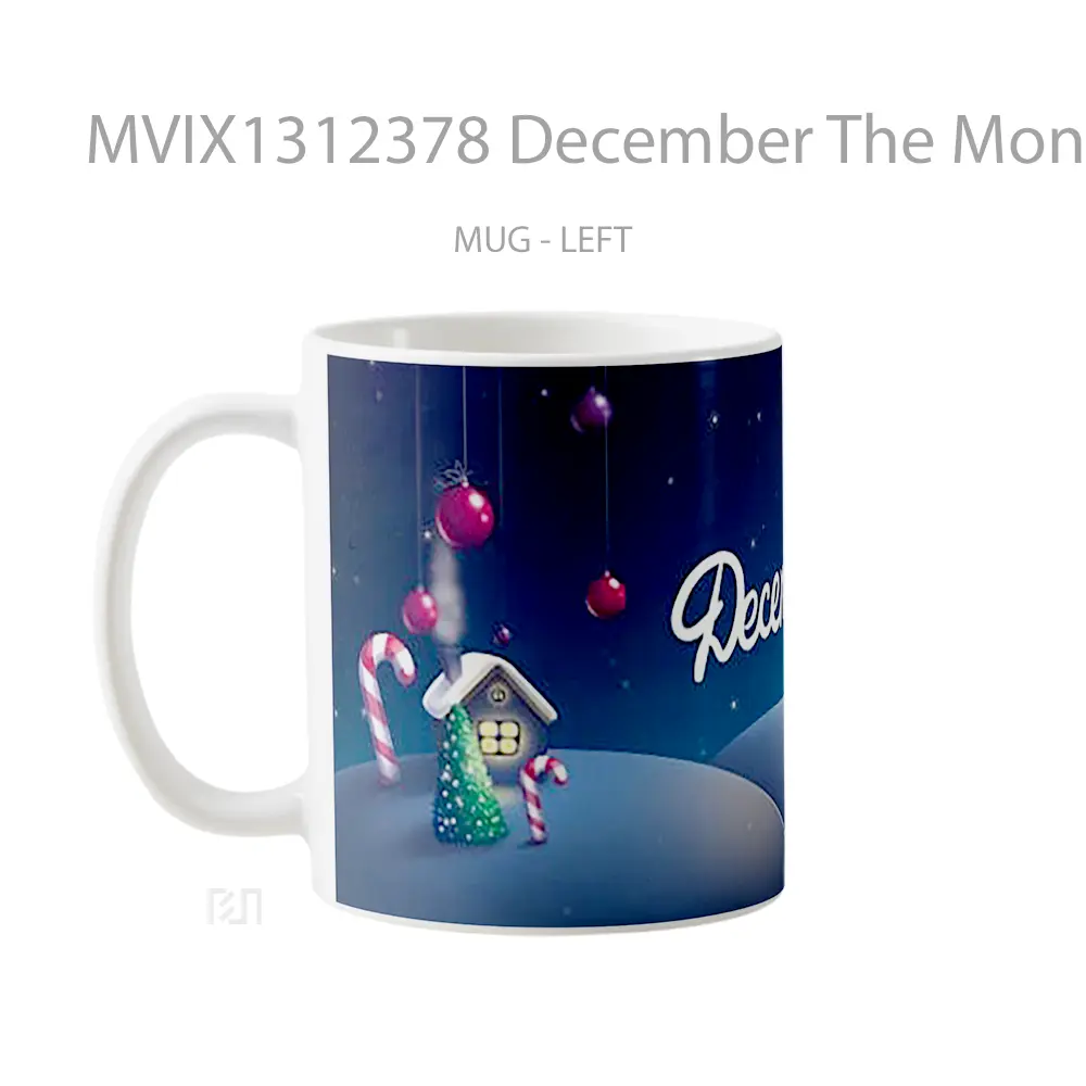 Mug December The Month Of Christmas Gelas Keramik Unik - All-side / Desain