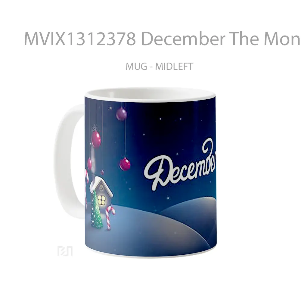 Mug December The Month Of Christmas Gelas Keramik Unik - All-side / Desain