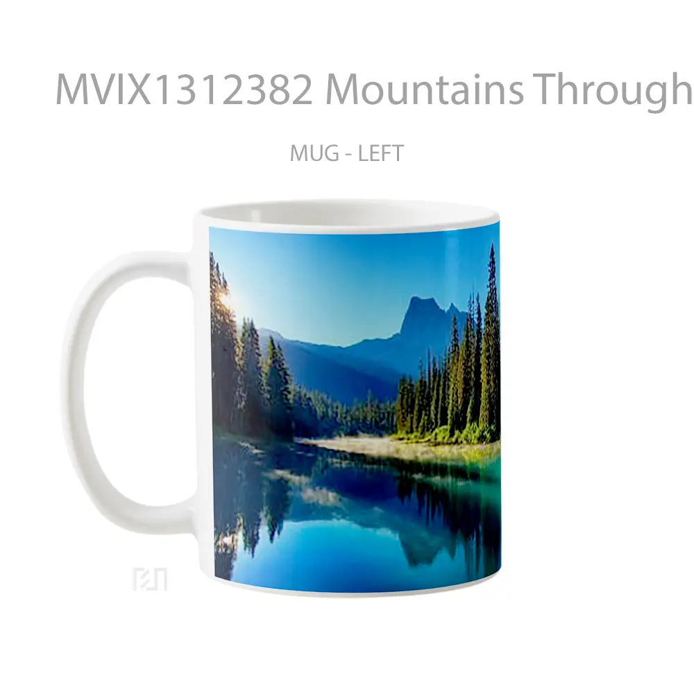 Mug Mountains Through Lake And Threes In Canada Gelas Pemandangan Alam - All-side / Desain