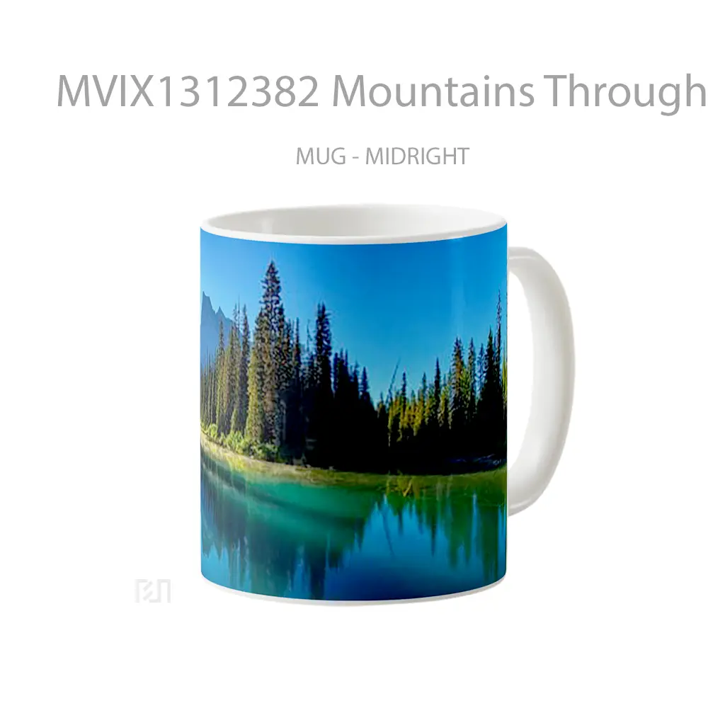 Mug Mountains Through Lake And Threes In Canada Gelas Pemandangan Alam - All-side / Desain