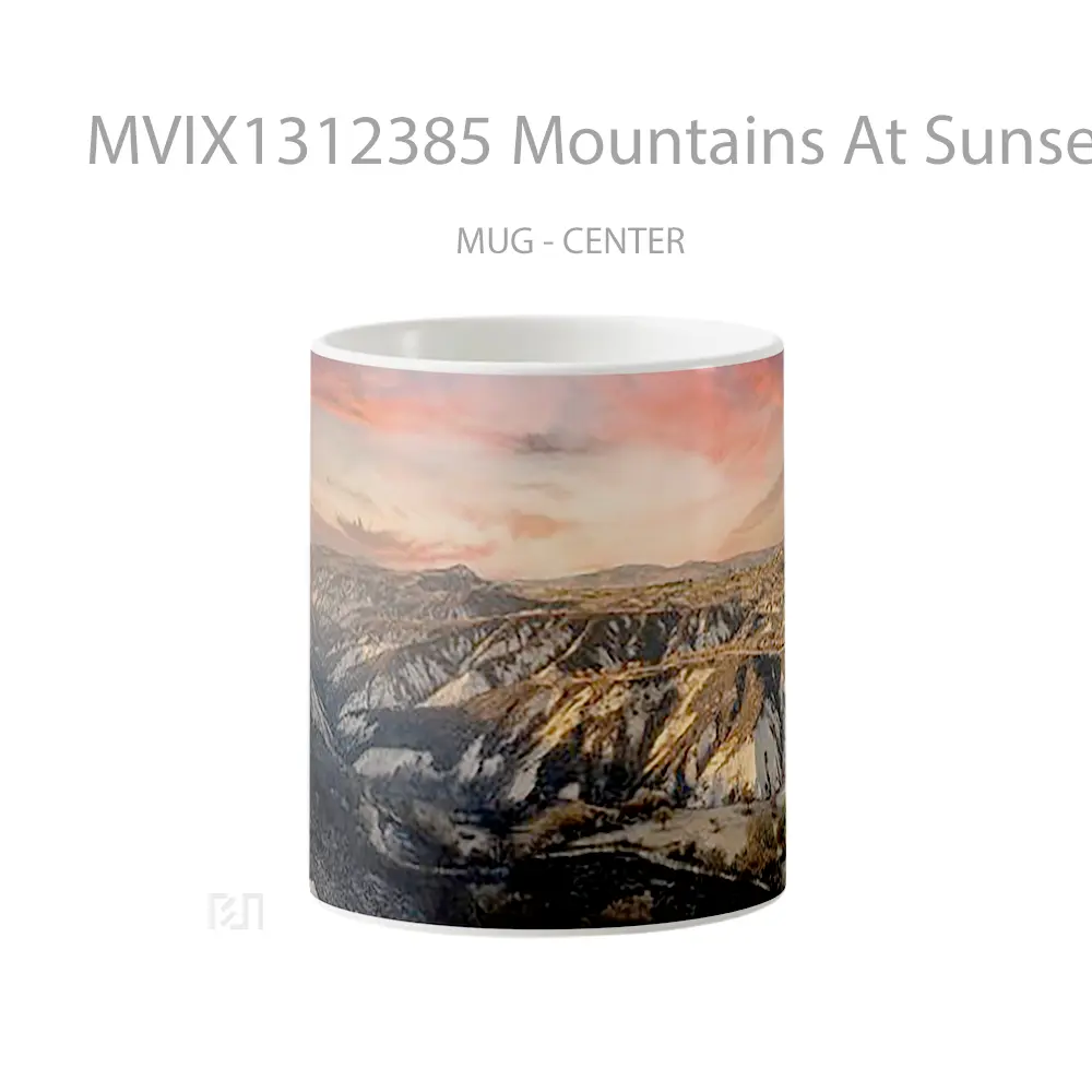 Mug Mountains At Sunset Gelas Pemandangan Alam