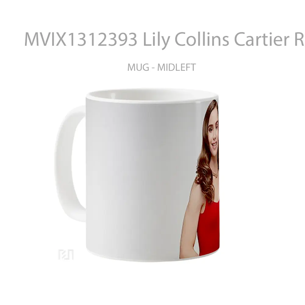 Mug Lily Collins Cartier Red Dress Gelas Keramik Unik - All-side / Desain