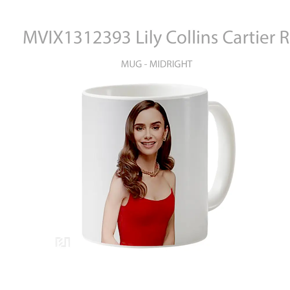 Mug Lily Collins Cartier Red Dress Gelas Keramik Unik - All-side / Desain