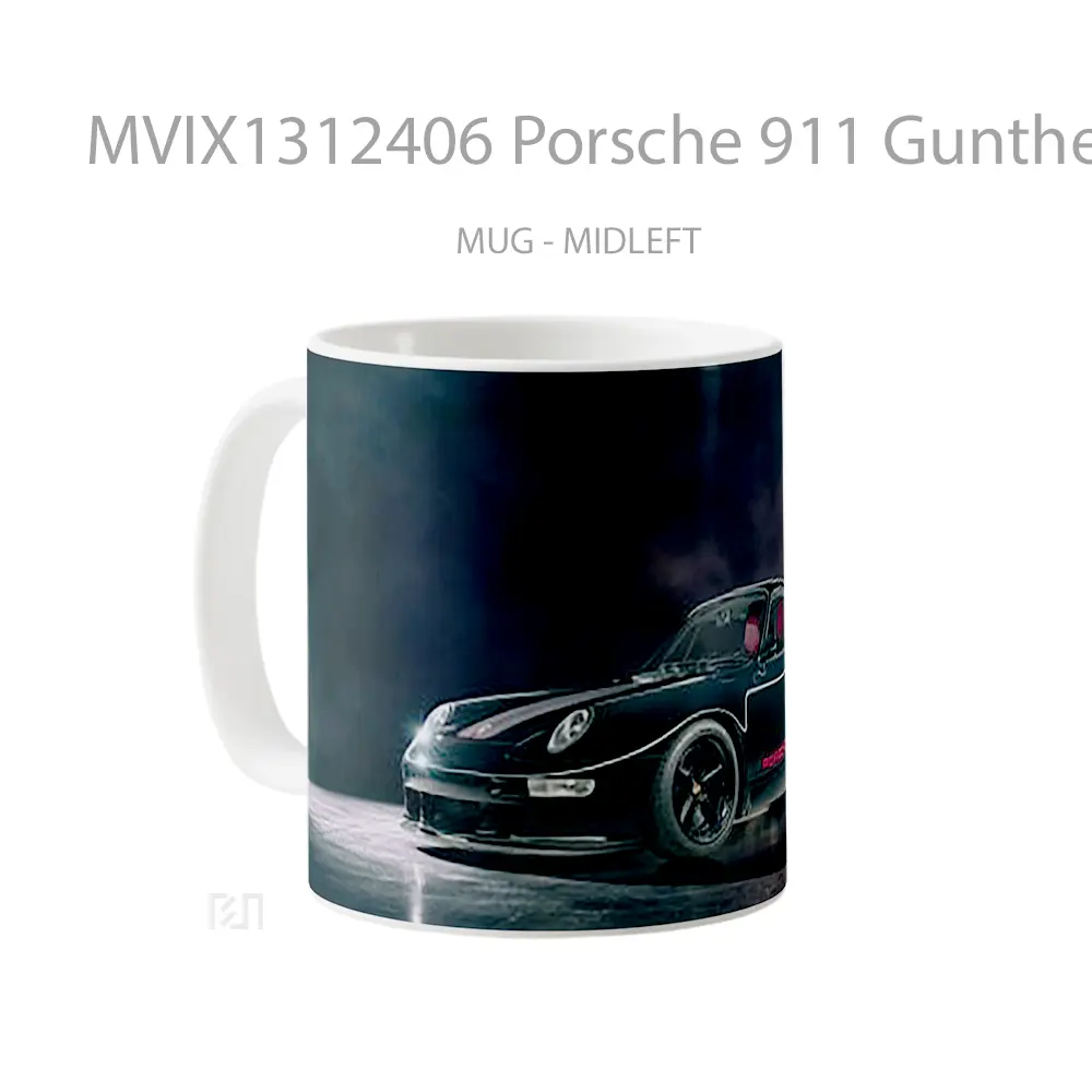 Mug Porsche 911 Gunther Werks Cangkir Mobil - All-side / Desain