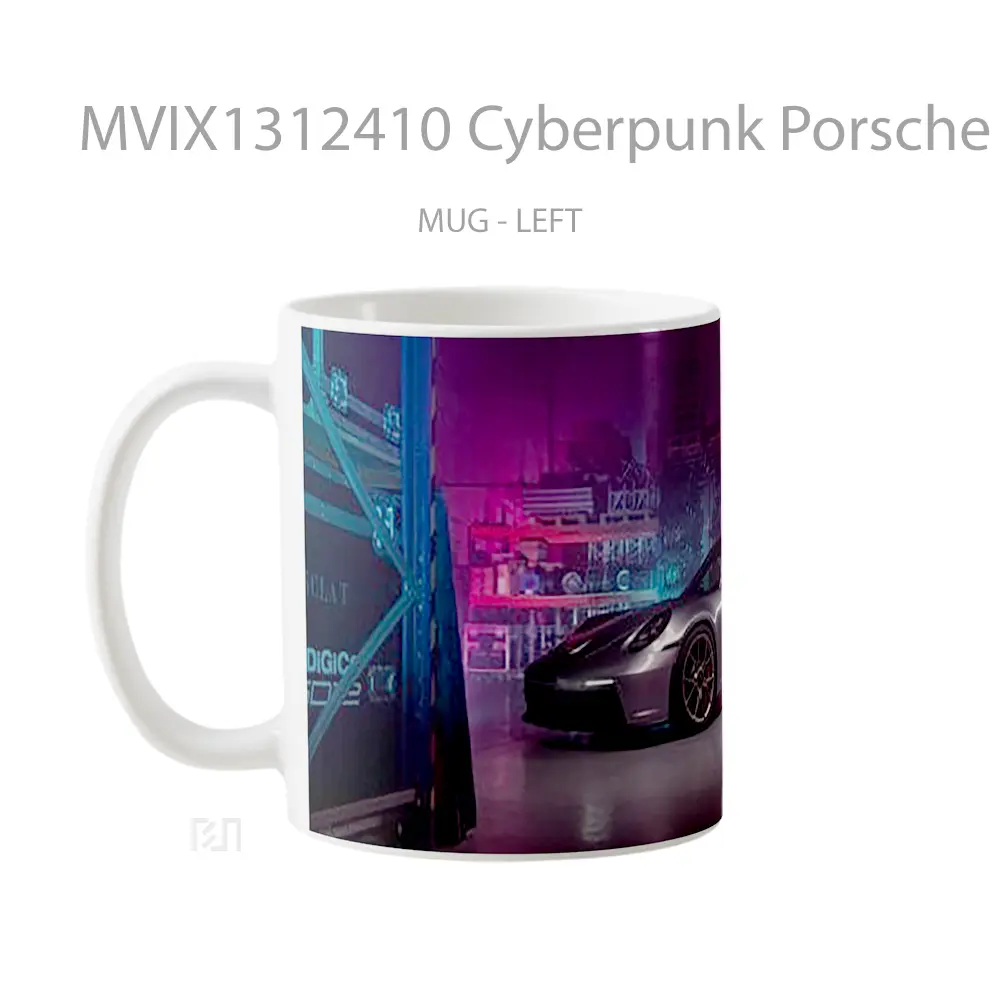 Mug Cyberpunk Porsche 99Gt3 Cangkir Gamer - All-side / Desain