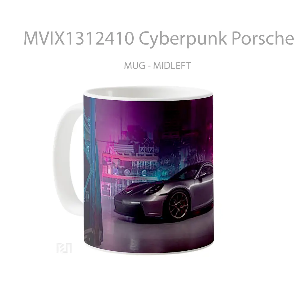 Mug Cyberpunk Porsche 99Gt3 Cangkir Gamer - All-side / Desain