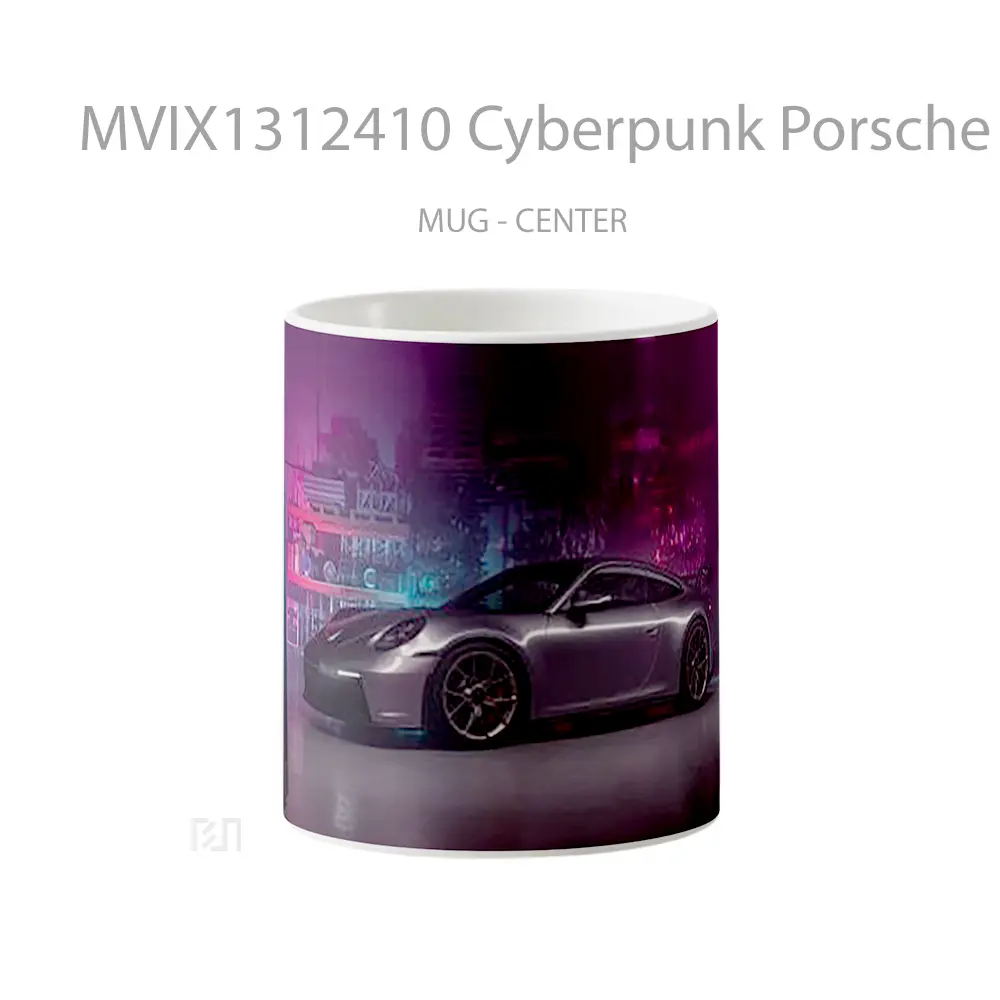 Mug Cyberpunk Porsche 99Gt3 Cangkir Gamer