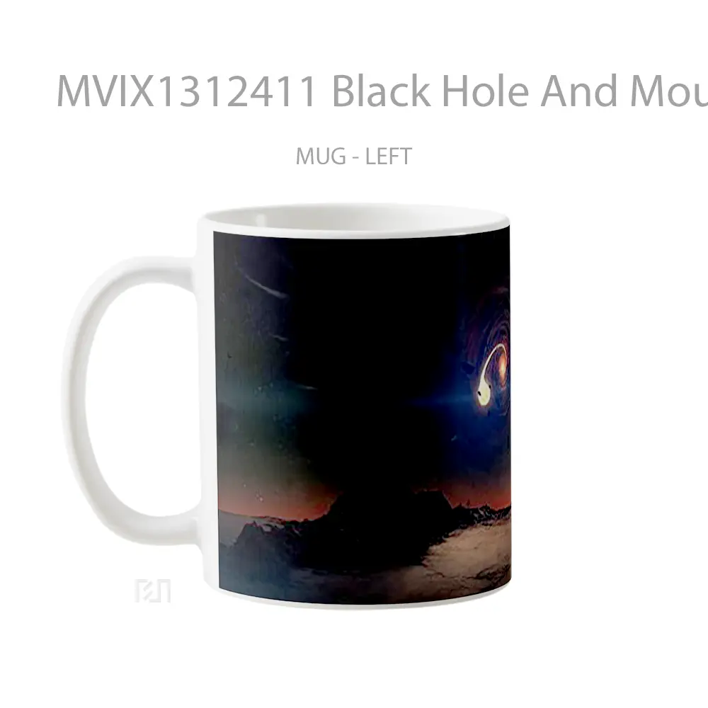 Mug Black Hole And Mountains Gelas Pemandangan Alam - All-side / Desain