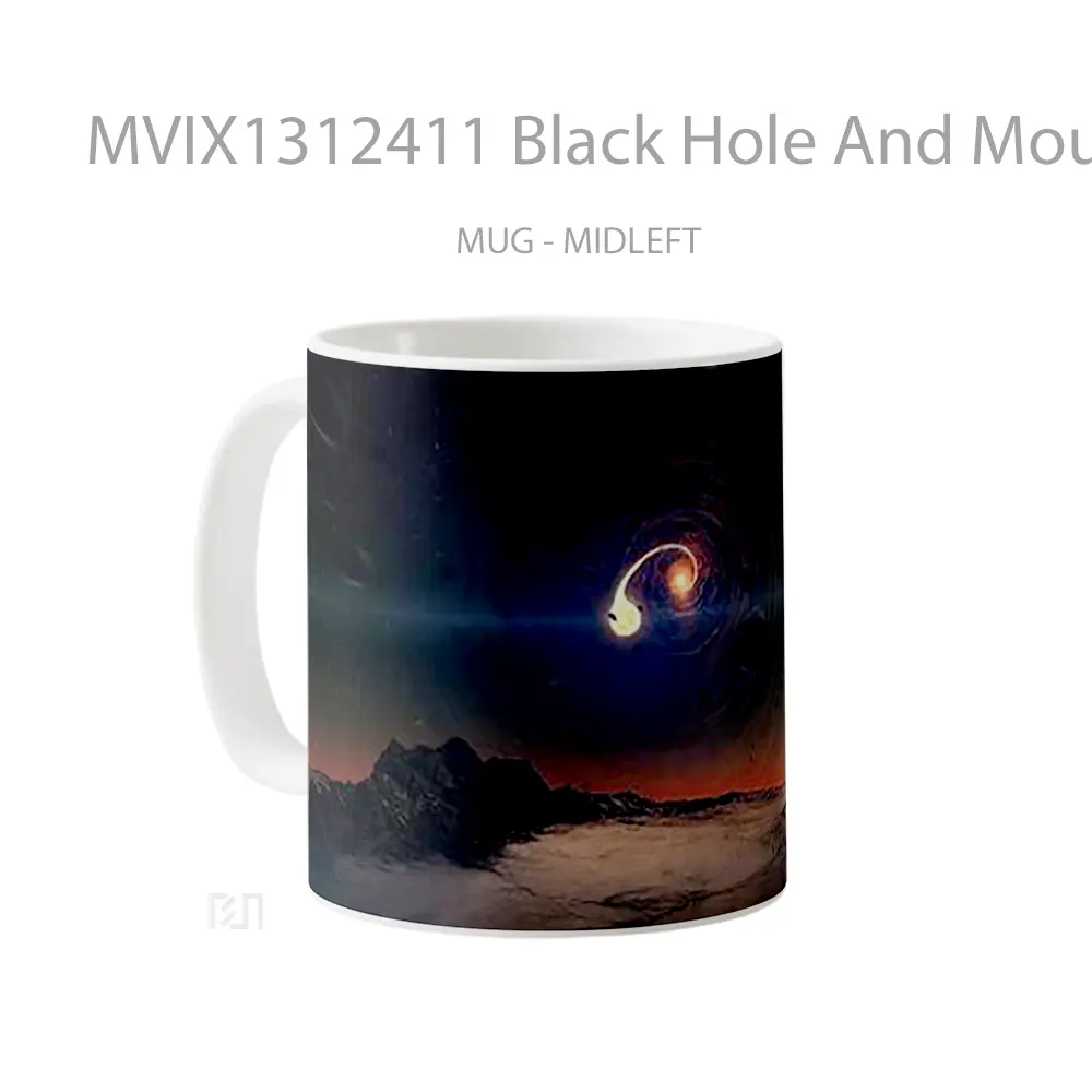 Mug Black Hole And Mountains Gelas Pemandangan Alam - All-side / Desain